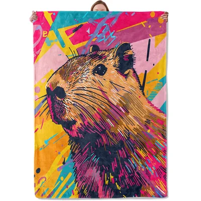 Pop Art Capybara Blanket: Vibrant Animal Art for Your Home