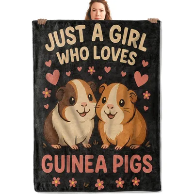 Just a Girl Blanket: Adorable Guinea Pig Design for Enthusiasts