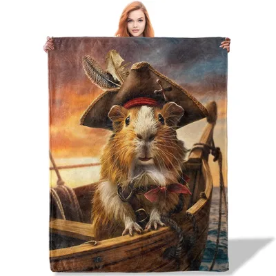 Pirate Guinea Pig in Boat Blanket: A Seafaring Rodent Adventure