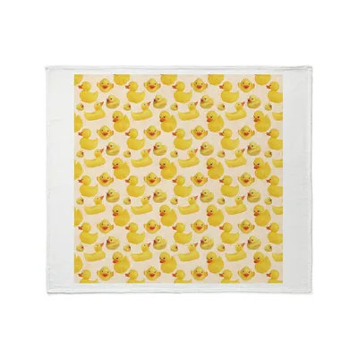 Yellow Rubber Duck Pattern Blanket: A Playful Bath Time Design