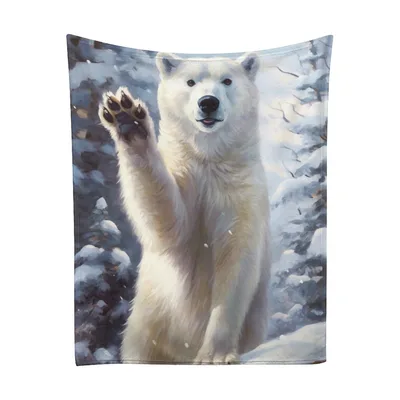 Polar Bear Paw Hello Blanket: A Friendly Arctic Greeting Design