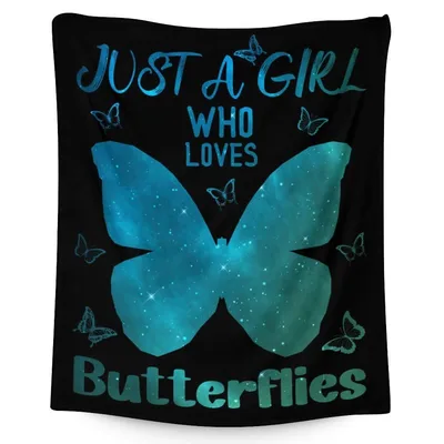 Just a Girl Blanket: Cosmic Butterfly Design for Enthusiasts