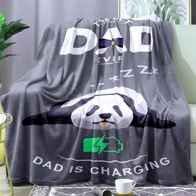 Dad Is Charging Blanket: A Sleepy Panda Throw for Dad