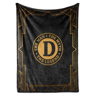 Dad Monogram Blanket: The Man, The Myth, The Legend