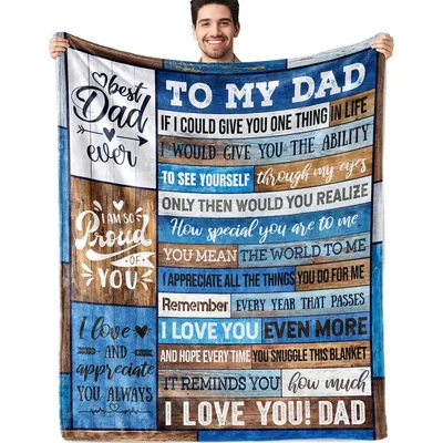Father Gift Letter Blanket: A Letter Printed for Dad