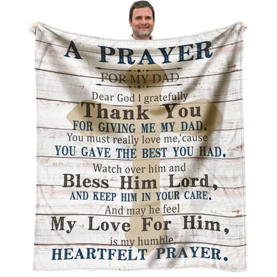 Dad Prayer Faith Cross Blanket - A Heartfelt Prayer for Dad
