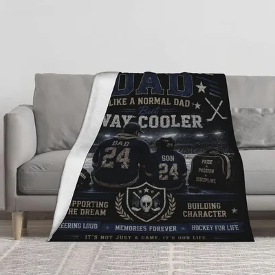 Hockey Dad Son Blanket Celebrating a Father Who Is Way Cooler