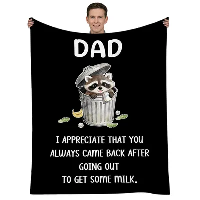 Dad Milk Run Blanket: A Raccoon Joke for Dad