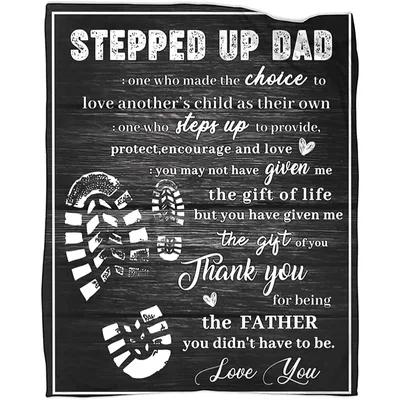 Step Father Blanket: Stepped Up Dad Throw for Bonus Dads