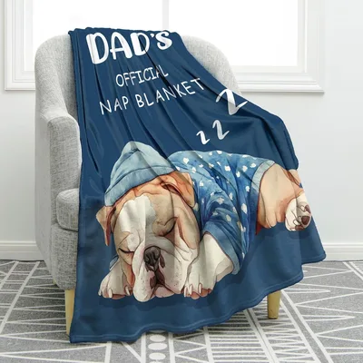 Dad Nap Dog Blanket: Official Nap Blanket Bulldog Design