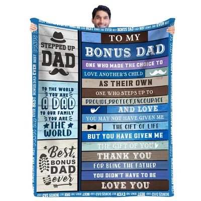 to My Bonus dad One Blanket: A Heartfelt Stepdad Throw
