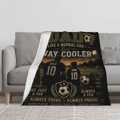 Soccer Dad Son Blanket: Raising Players and Building Character