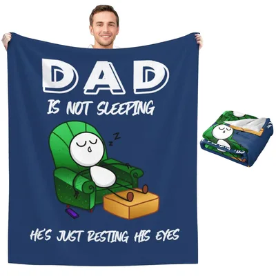 Resting His Eyes Blanket: A Dad Nap Throw for Dad