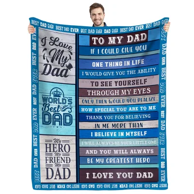 I Love My Dad Blanket for Dad Birthdays and Holidays