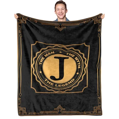 Monogram Man Myth Legend Blanket for Him