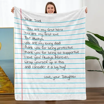 Dad Love Letter Blanket: A Daughter's Note in Print