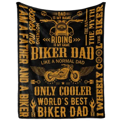 Motorcycle Dad Blanket: Biker Dad, Only Cooler