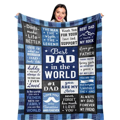 Dad Quotes Collage Blanket: Best Dad in the World Design