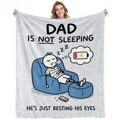 Dad Is Not Sleeping Blanket: Funny Napping Dad Throw