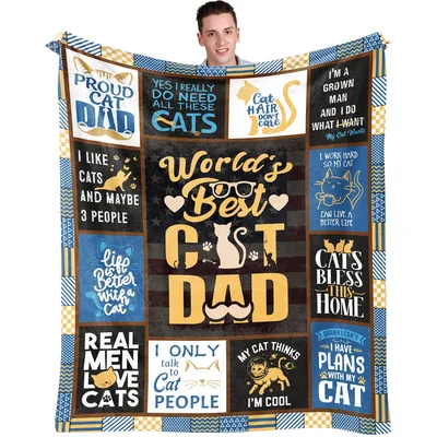 Cat Lover Dad Blanket: A Cat Dad's Patchwork Tribute