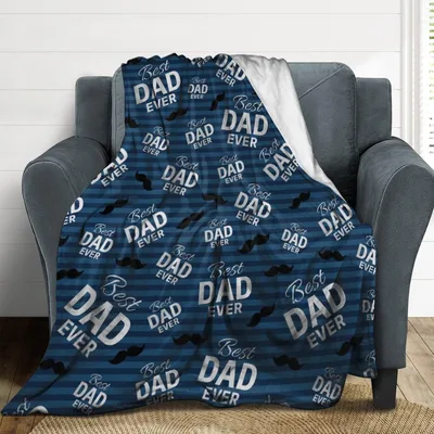 Dad Mustache Pattern Blanket: Best Dad Ever Design