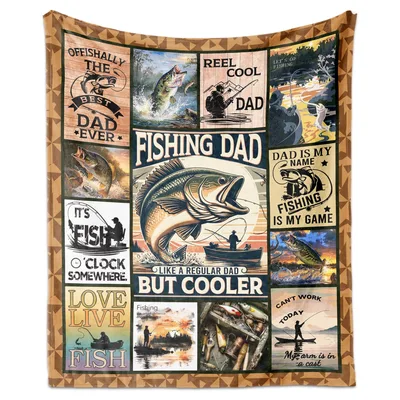 Cool Fishing Dad Blanket for the Bass-Loving Dad