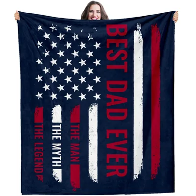 Man Myth Legend Dad Blanket: Best Dad Ever Flag Throw