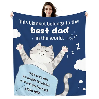 Dad Cat Blanket: A Cozy Cat Message for Dad