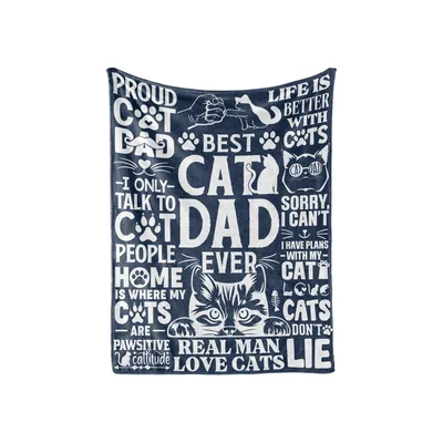 Cat Dad Ever Blanket: Typography Full of Cat Pride