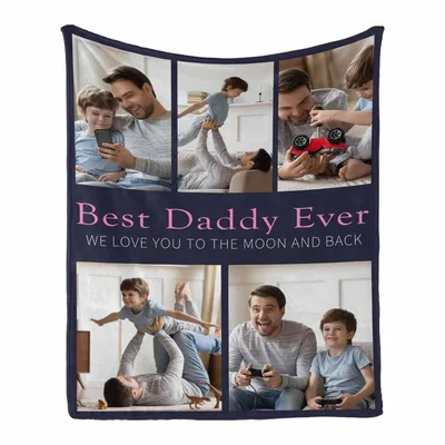 Best Daddy Ever Blanket: Dad Photo Collage Throw