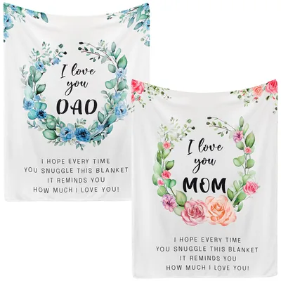 Love You Dad Blanket: Floral Wreath Design for Dad