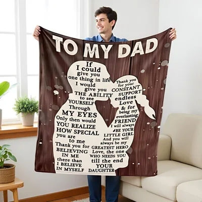 Father Daughter Letter Blanket for Dad Who Believes in You