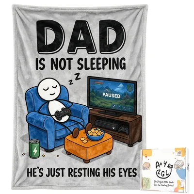 Dad Gamer Blanket: He Is Just Resting His Eyes
