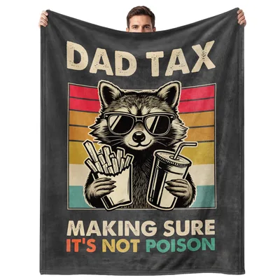 Dad Tax Blanket: A Raccoon Who Checks the Fries