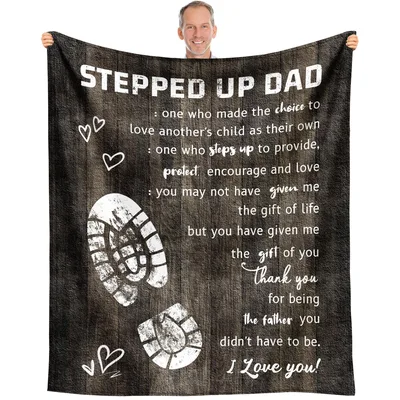 Stepfather Thank You Blanket: Stepped Up Dad Design
