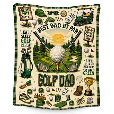 Best Dad by Par Blanket: Golf Dad Throw for Golfing Fathers