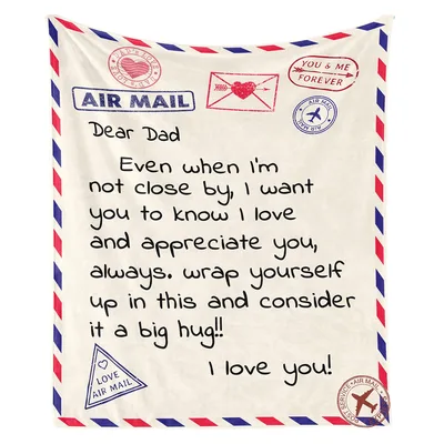 Air Mail Dad Blanket: A Letter Printed in Love