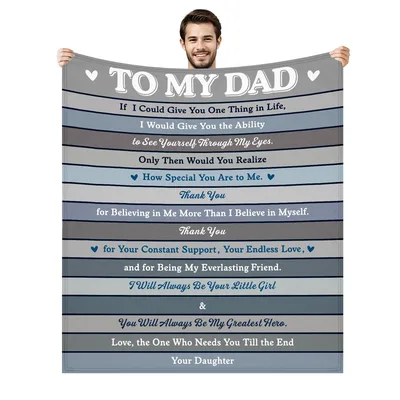 Father Daughter Gift Blanket: A Letter to Dad in Soft Stripes