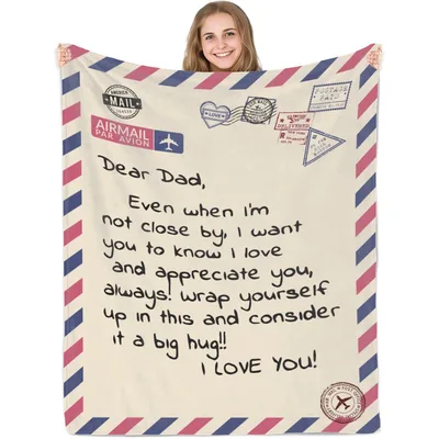 Dear Dad Airmail Letter Blanket: A Warm Message for Father