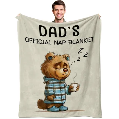 Dad's Official Nap Bear Blanket for Cozy Afternoon Rests
