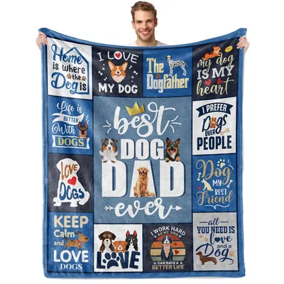 Best Dog Dad Ever Blanket: A Patchwork of Canine Love