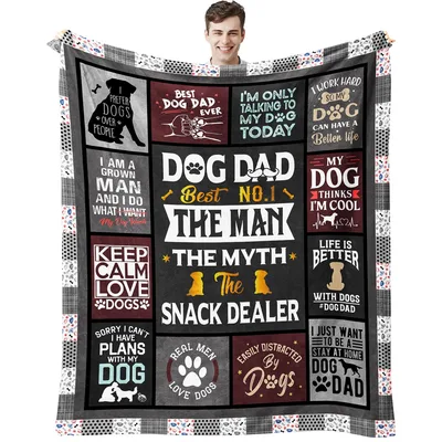 Dog Dad the Man Blanket: The Myth and the Snack Dealer Design