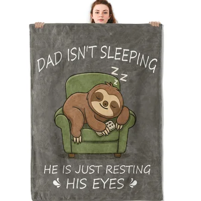 Dad Sloth Just Resting Blanket: Funny Father Day Gift
