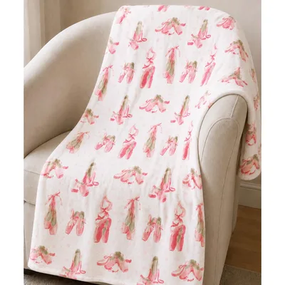 Ballet Shoes Blanket: Pink Pointe Shoe Pattern for Dancers