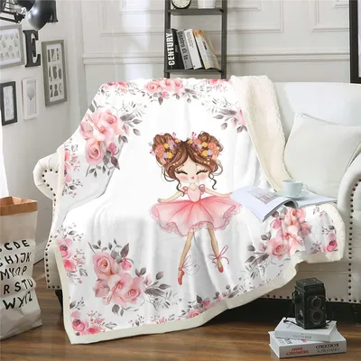 Pink Ballet Dancer Blanket for Little Ballerinas