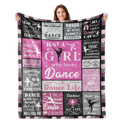 Pink Ballet Dance Life Quotes Design Blanket for Dancers