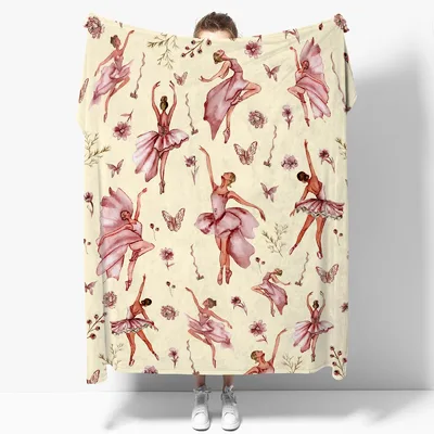 Watercolor Ballerina Blanket for Dancers and Dreamers