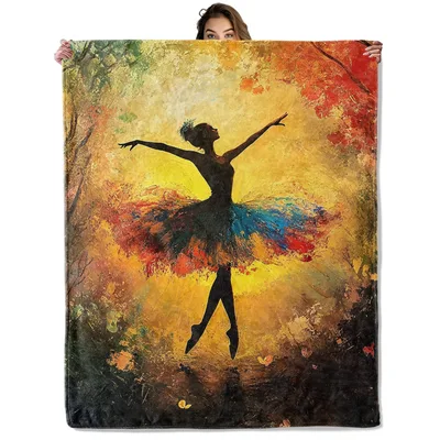Painted Sunset Ballerina Blanket for Dance Lovers