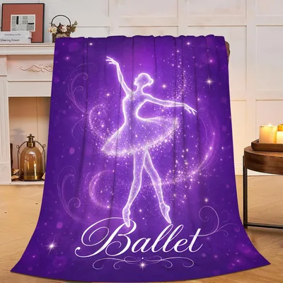 Ballerina Purple Sparkle Blanket for Dancers and Fans