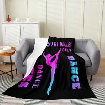 Dancer Silhouette Loves Ballet Blanket: A Gradient Dance Design